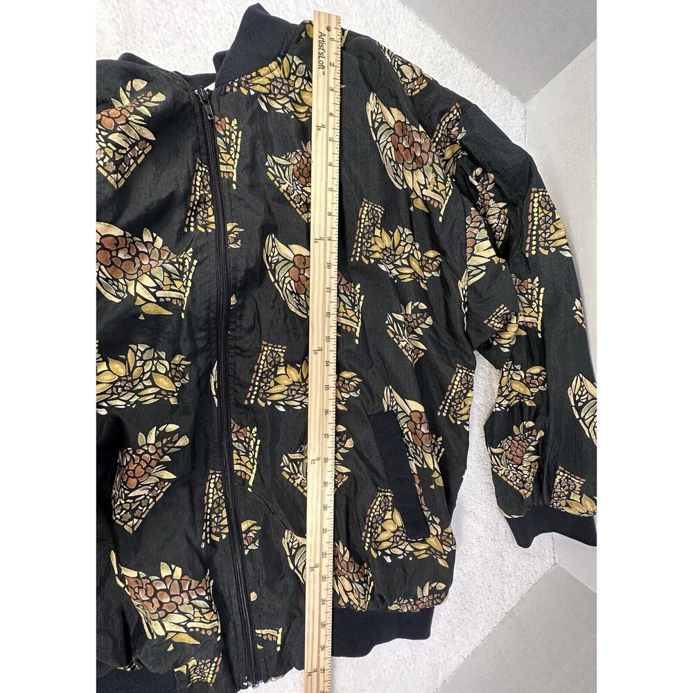 VINTAGE Adolfo Sport 80s 90s Bomber Jacket Unique PRINT’S For All SEASON! Sz.L - Picture 13 of 14